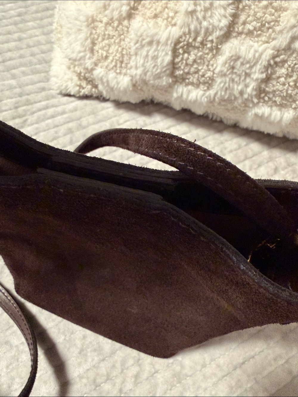 Madewell Dark Brown Suede Crossbody Bag - Picture 3 of 7